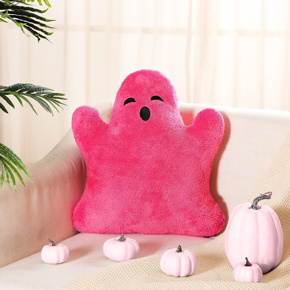 4403 Ghost Halloween Pillows Cute Happy Halloween Ghost Shaped Throw Pillow